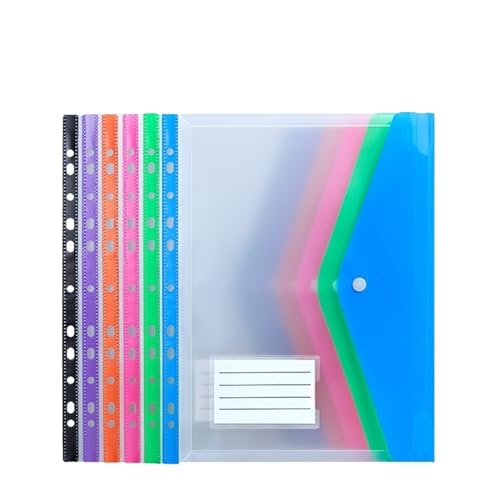 30Pcs A4 Dateien Binder Ordner Organizer 11 Löcher Erweiterbar Tasche Umschlag Datei Perforierte Taschen FüR Organisieren(Horizontal style) von ANQKYO