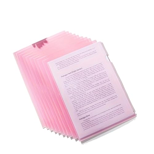 32 Stück durchsichtige Dokumentenmappe, L-Typ, Kunststoff, kopiersicher, Projekttasche FüR Organisieren(Pink) von ANQKYO