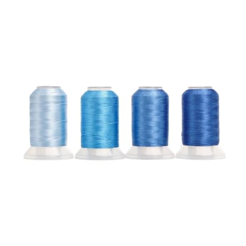 4/5 Rollen/Set Polyester-Stickgarn for Kits, Nähen und Basteln FüR Basteln(Blue) von ANQKYO