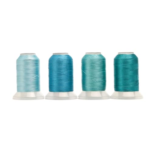 4/5 Rollen/Set Polyester-Stickgarn for Kits, Nähen und Basteln FüR Basteln(Blue green) von ANQKYO
