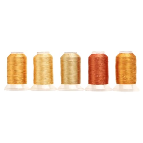 4/5 Rollen/Set Polyester-Stickgarn for Kits, Nähen und Basteln FüR Basteln(Gold) von ANQKYO