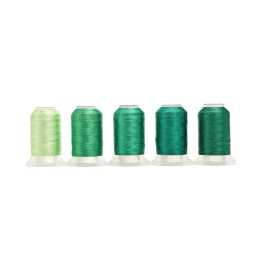 4/5 Rollen/Set Polyester-Stickgarn for Kits, Nähen und Basteln FüR Basteln(Green) von ANQKYO