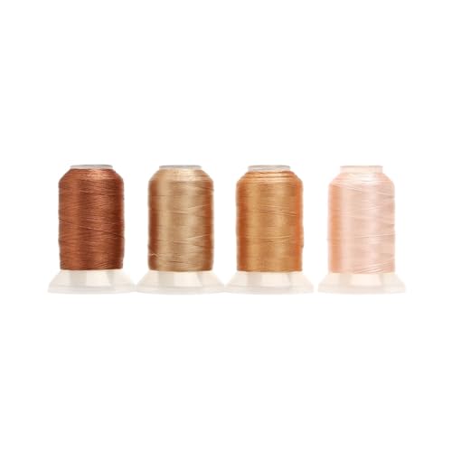 4/5 Rollen/Set Polyester-Stickgarn for Kits, Nähen und Basteln FüR Basteln(Light brown) von ANQKYO