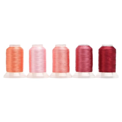 4/5 Rollen/Set Polyester-Stickgarn for Kits, Nähen und Basteln FüR Basteln(Peach) von ANQKYO