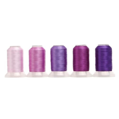 4/5 Rollen/Set Polyester-Stickgarn for Kits, Nähen und Basteln FüR Basteln(Purple) von ANQKYO