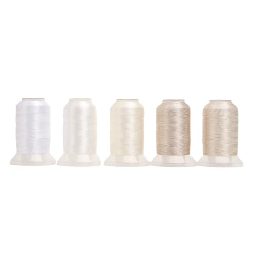 4/5 Rollen/Set Polyester-Stickgarn for Kits, Nähen und Basteln FüR Basteln(White) von ANQKYO