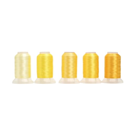 4/5 Rollen/Set Polyester-Stickgarn for Kits, Nähen und Basteln FüR Basteln(Yellow) von ANQKYO