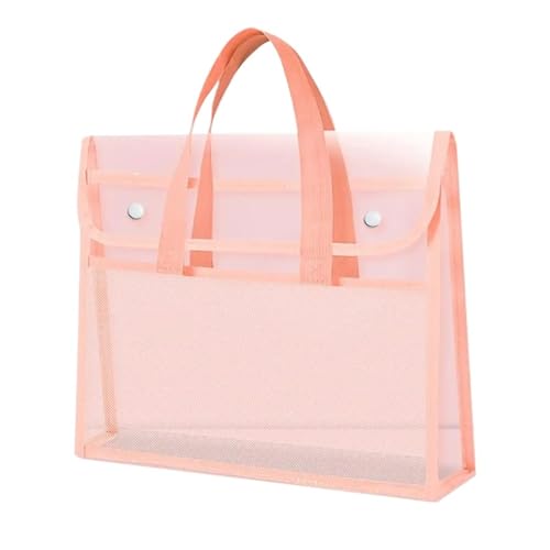 5 stücke Erweiterbar Transparent Kunststoff Datei Ordner Wasserdicht A4 Brief Größe Beutel Tragbare Dokumente Tote Tasche FüR Organisieren(Pink) von ANQKYO