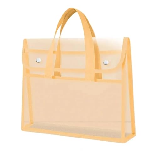 5 stücke Erweiterbar Transparent Kunststoff Datei Ordner Wasserdicht A4 Brief Größe Beutel Tragbare Dokumente Tote Tasche FüR Organisieren(Yellow) von ANQKYO