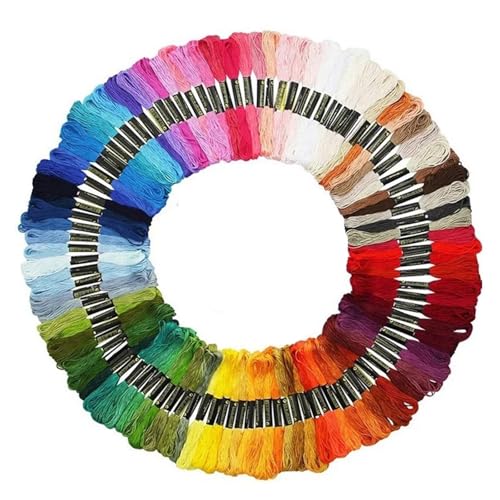 50/100/200 Stränge pro Packung, Stickgarn in Regenbogenfarben, Kreuzstichfäden, Baumwollgarn for Basteln von Armbändern FüR Basteln(100 Colors) von ANQKYO
