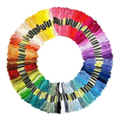 50/100/200 Stränge pro Packung, Stickgarn in Regenbogenfarben, Kreuzstichfäden, Baumwollgarn for Basteln von Armbändern FüR Basteln(200 Colors) von ANQKYO