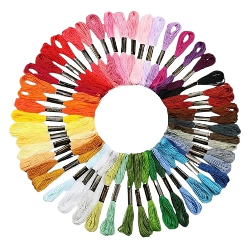 50/100/200 Stränge pro Packung, Stickgarn in Regenbogenfarben, Kreuzstichfäden, Baumwollgarn for Basteln von Armbändern FüR Basteln(50 Colors) von ANQKYO