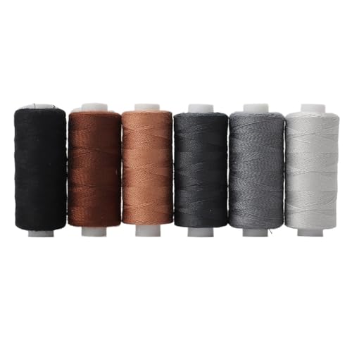 6 Stück Nähgarn aus Polyester in verschiedenen Farben, for Heimwerken und Sticken, Quilten, Basteln, Reisen FüR Basteln(Black) von ANQKYO