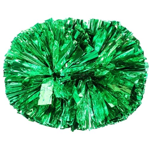 ANQKYO Cheerleader Pompons 10 Pcs Griff Sport Pompom Cheerleading Big Pom Club Dance Requisiten Jubeln Dekorateur Blume(Green,35CM) von ANQKYO