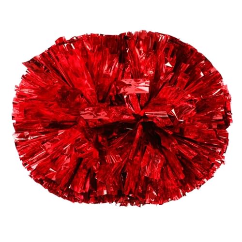 ANQKYO Cheerleader Pompons 10 Pcs Griff Sport Pompom Cheerleading Big Pom Club Dance Requisiten Jubeln Dekorateur Blume(Red,30CM) von ANQKYO