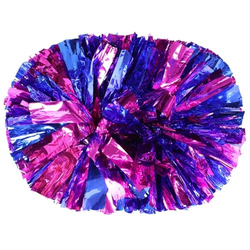 ANQKYO Cheerleader Pompons 10 Pcs Griff Sport Pompom Cheerleading Big Pom Club Dance Requisiten Jubeln Dekorateur Blume(Rose Mixed Blue,38CM) von ANQKYO