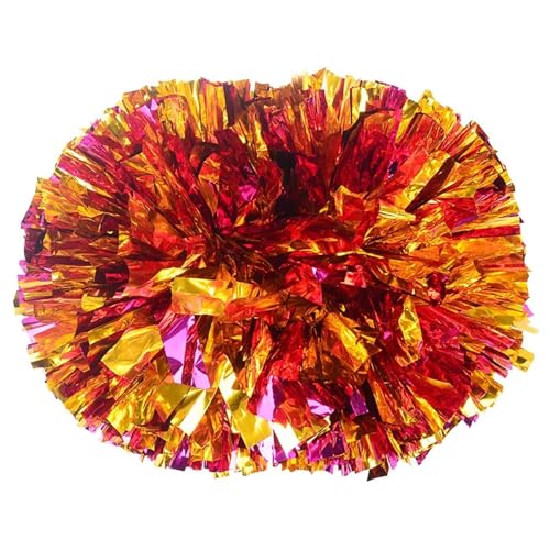 ANQKYO Cheerleader Pompons 10 Pcs Griff Sport Pompom Cheerleading Big Pom Club Dance Requisiten Jubeln Dekorateur Blume(Rose Mixed Gold,30CM) von ANQKYO