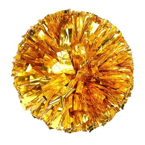 ANQKYO Cheerleader Pompons 10 Stück Cheerleader-Pompons, 31 cm, Cheerleading-Pompons, Griffstil, Teamsport-Pompom, Mädchenspiel, großes Spiel, Jubel-Handblume(Gold) von ANQKYO