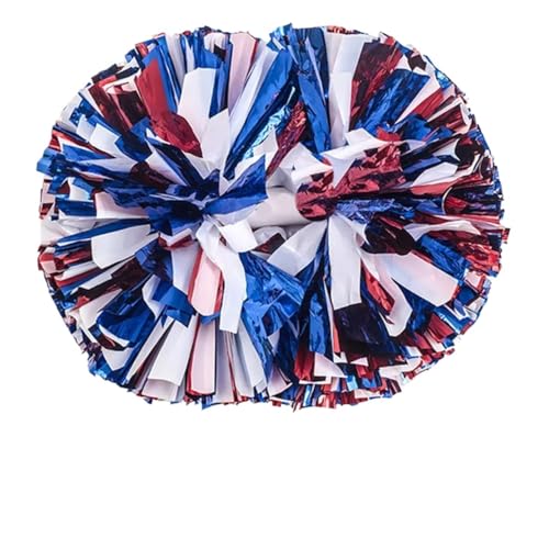 ANQKYO Cheerleader Pompons 10 stück Cheerleading Pom Poms Mädchen Jubeln Dance Dekorateur Bühne Leistung(Blue White red,35CM 13.78In) von ANQKYO