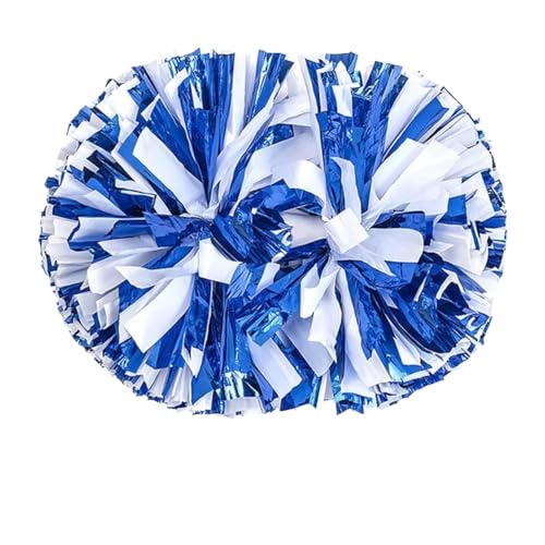 ANQKYO Cheerleader Pompons 10 stück Cheerleading Pom Poms Mädchen Jubeln Dance Dekorateur Bühne Leistung(Blue and White,35CM 13.78In) von ANQKYO