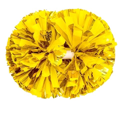 ANQKYO Cheerleader Pompons 10 stück Cheerleading Pom Poms Mädchen Jubeln Dance Dekorateur Bühne Leistung(Yellow,35CM 13.78In) von ANQKYO