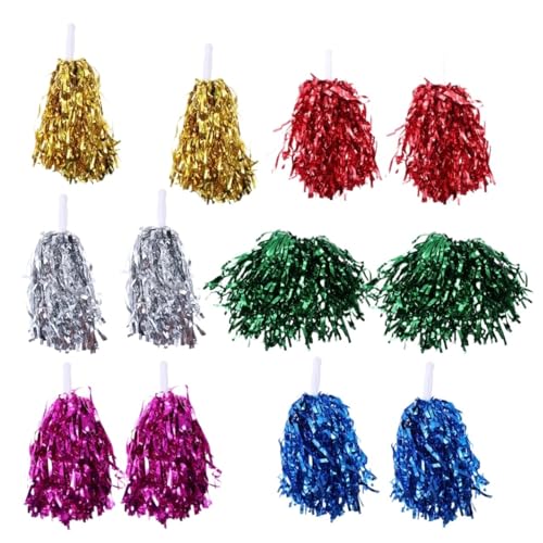 ANQKYO Cheerleader Pompons 12 PCS Jubeln Hand Blume Cheerleading Pom Poms Cheerleader Bouquet Kunststoff Cheerleading Pom Poms von ANQKYO