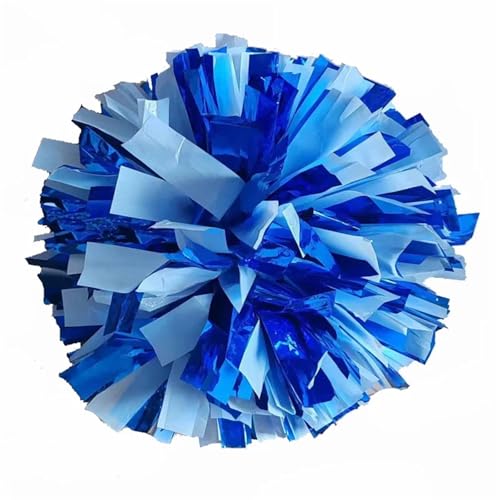 ANQKYO Cheerleader Pompons 4 Stück 32 cm Cheerleader-Pompons mit Ringen, Cheerleading-Pompons, Sportzubehör(Blue White) von ANQKYO