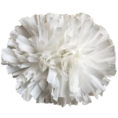 ANQKYO Cheerleader Pompons 4 Stück 32 cm Cheerleading-Pompons, Cheers-Pompons mit Griff, lichtecht, Cheerleading-Pompons(White) von ANQKYO