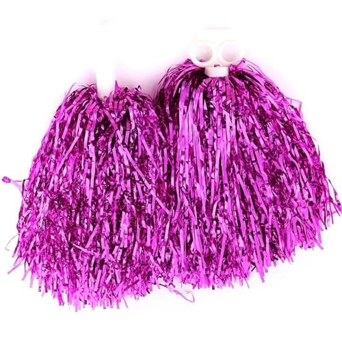 ANQKYO Cheerleader Pompons 4 Stück Cheerleading-Bälle for Cheerleading-Requisiten, Cheerleading, Tanzteams, Sportspiele, Wettbewerbe, mehrfarbige Auswahl(Purple) von ANQKYO