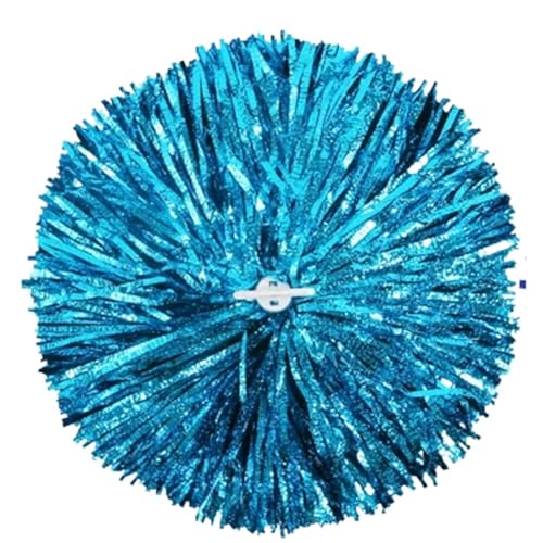 ANQKYO Cheerleader Pompons 4 Stück Cheerleading-Pompons mit Ringgriff, Schultanz-Pompons(Lake Blue) von ANQKYO