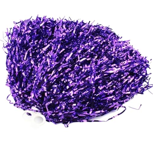 ANQKYO Cheerleader Pompons 4 Stück Cheerleading-Pompons mit Ringgriff, Schultanz-Pompons(Purple) von ANQKYO