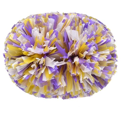 ANQKYO Cheerleader Pompons 4 stücke Cheerleading Pom Poms Cheerleading Pom Poms Jubeln Pompom Blume Nahm Ball Bouquet Kunststoff Griffe(Color 7) von ANQKYO
