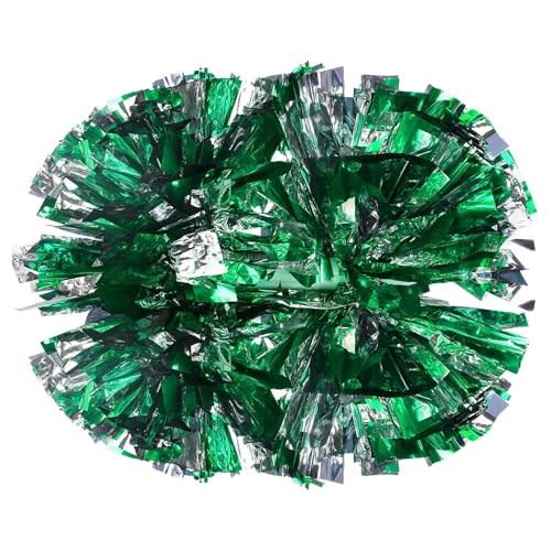 ANQKYO Cheerleader Pompons 4 stücke Cheerleading Pom Poms Große Cheer Bälle Hand Dance Pompoms Zubehör for Frauen Mädchen(Green) von ANQKYO