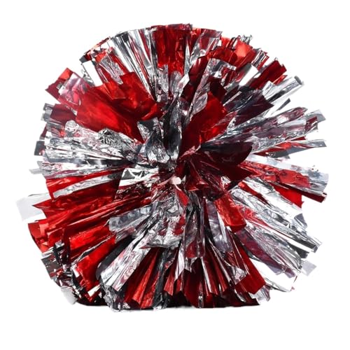 ANQKYO Cheerleader Pompons 4 stücke Cheerleading Pom Poms Große Cheer Bälle Hand Dance Pompoms Zubehör for Frauen Mädchen(Red) von ANQKYO