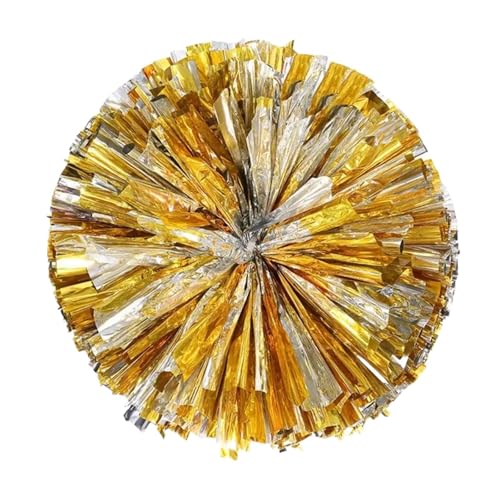 ANQKYO Cheerleader Pompons 4 stücke Cheerleading Pom Poms Leichte Cheerleading Streamer Folie Hand Blumen Pom Poms(Color 1) von ANQKYO