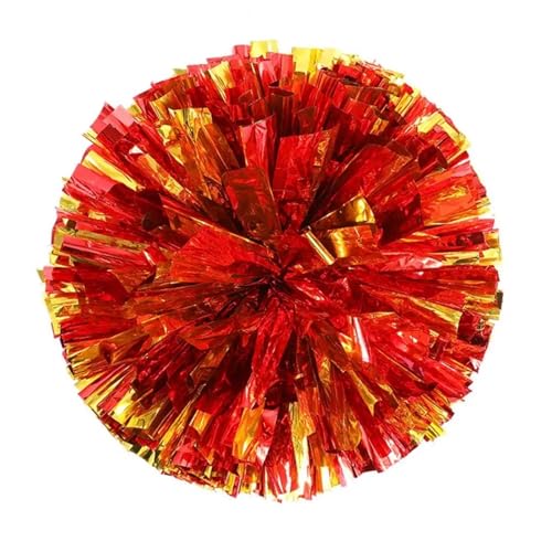 ANQKYO Cheerleader Pompons 4 stücke Cheerleading Pom Poms Leichte Cheerleading Streamer Folie Hand Blumen Pom Poms(Color 4) von ANQKYO