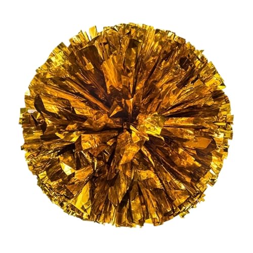 ANQKYO Cheerleader Pompons 4 stücke Doppel Loch Griff Cheerleading Jubeln Ball Cheerleading Pom Poms Club Sport Liefert Dance Party Dekorationen(Gold) von ANQKYO