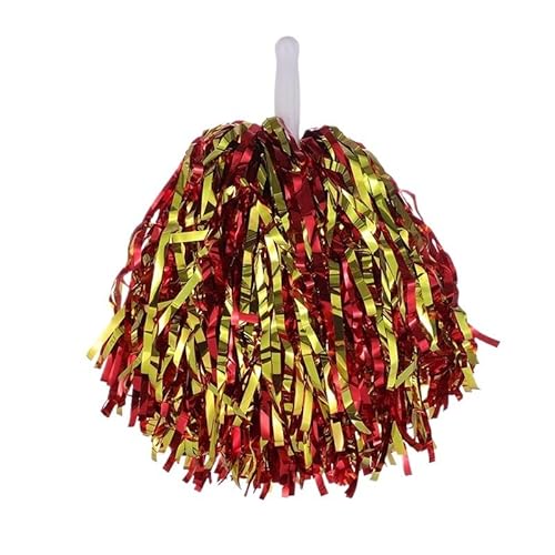 ANQKYO Cheerleader Pompons 6/10 stücke Cheerleading Pom Poms Mit Griff Cheer Bälle Hand Dance Frauen Mädchen Pompoms Zubehör(Color 5,10pcs) von ANQKYO