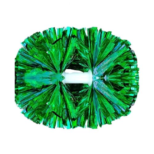 ANQKYO Cheerleader Pompons 6 Stück Cheerleading-Blumenball, Nicht verschmierender Blumenball, Funkelnde doppelköpfige Cheerleading-Pompons for Mannschaftssportarten(Green) von ANQKYO