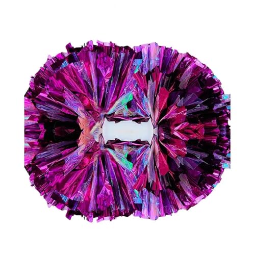 ANQKYO Cheerleader Pompons 6 Stück Cheerleading-Blumenball, Nicht verschmierender Blumenball, Funkelnde doppelköpfige Cheerleading-Pompons for Mannschaftssportarten(Purple) von ANQKYO