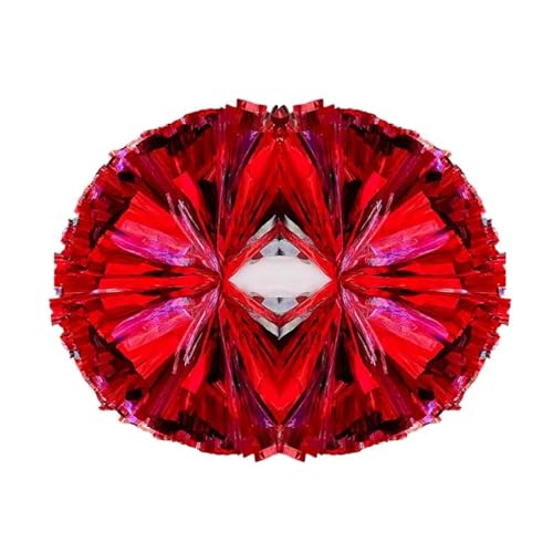 ANQKYO Cheerleader Pompons 6 Stück Cheerleading-Blumenball, Nicht verschmierender Blumenball, Funkelnde doppelköpfige Cheerleading-Pompons for Mannschaftssportarten(Red) von ANQKYO