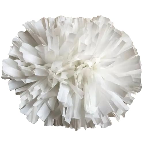 ANQKYO Cheerleader Pompons 6 Stück Cheerleading-Pompons, 32 cm, Cheerleading-Pompons mit Griff, Sportzubehör, lichtecht(White) von ANQKYO