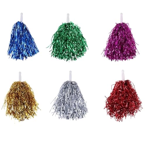 ANQKYO Cheerleader Pompons 6 stücke 20CM Cheer Dance Sport Wettbewerb Cheerleading Pom Poms Blume Ball for Für Fußball Basketball Spiel von ANQKYO