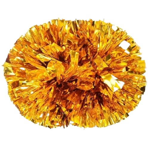 ANQKYO Cheerleader Pompons 6 stücke 30cm Praktische Cheerleading Jubeln Blume Ball Gelten for Tanz Sport Spiel Liefert(Gold) von ANQKYO