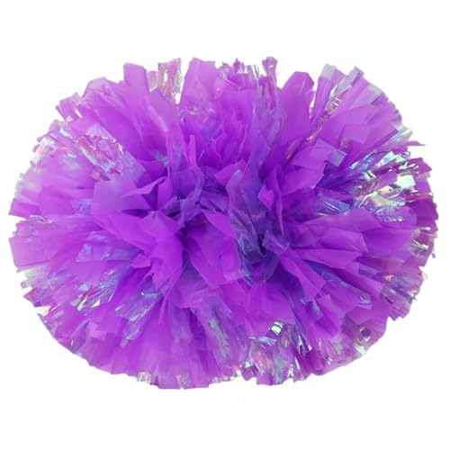 ANQKYO Cheerleader Pompons 6 stücke 35cm Kunststoff Cheerleader Pom pom Mädchen Jubeln Tanken Requisiten Cheerleading Pompon(Purple) von ANQKYO