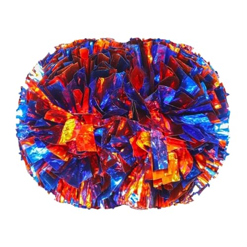 ANQKYO Cheerleader Pompons 6 stücke Bunte Cheerleading Kunststoff Pompons Metallic Club Sport Party Jubeln Dance Requisiten Halten(Color 11) von ANQKYO