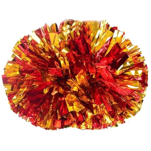 ANQKYO Cheerleader Pompons 6 stücke Bunte Cheerleading Kunststoff Pompons Metallic Club Sport Party Jubeln Dance Requisiten Halten(Color 9) von ANQKYO