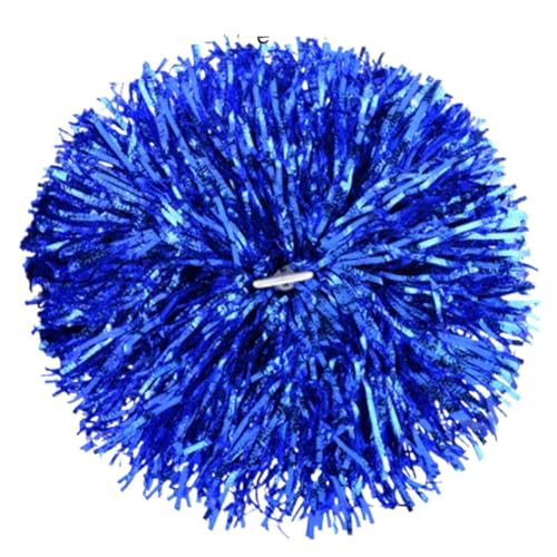 ANQKYO Cheerleader Pompons 6 stücke Kunststoff Doppel Loch Griff Metall Jubeln Streamer Pompons Cheerleading Pom Ball Jubeln Dekorateur Club Sport Versorgung(Blue Double Hole) von ANQKYO