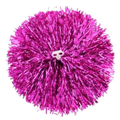 ANQKYO Cheerleader Pompons 6 stücke Kunststoff Doppel Loch Griff Metall Jubeln Streamer Pompons Cheerleading Pom Ball Jubeln Dekorateur Club Sport Versorgung(Rose Double Hole) von ANQKYO
