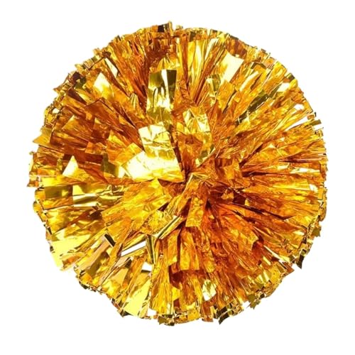 ANQKYO Cheerleader Pompons 8 stücke 28 cm Cheerleading Pom Poms Jubeln Ball Sport Spiel Vocal Dance Party Konzert Dekorateur Requisiten Club Liefert(Gold) von ANQKYO